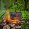 Portable Cast Iron Pot - Deep Thick Stew Pot for Camping Use