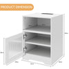 LED Bedside Table RGB Lighted Storage Nightstand Cabinet with Charging Station