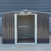 8x 8ft Shed Galvanized Metal Storage Garden Shed Tools Bicycle Store Anthracite