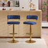 2pcs Thick Corduroy Bar Stools Breakfast Kitchen Chair Swivel Bar Stool