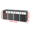 Quadruple Wheelie Bin Storage Metal Store Cover Garden Rubbish Dustbin 4 Shed UK