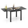 Patio Expandable Dining Table Adjustable Rectangular All Weather Aluminum Table