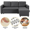 Sectional Sofa with Chaise L-Shaped Reversible Sofa Bed with Storage Dark Gray