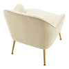 Modern Velvet Tub Armchair Club Sofa Accent Chair w/ Metal Legs For Living Room