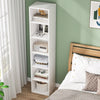 Tall Narrow Bookcase, 180 cm Modern Corner Bookcase with Storage, 6 Tier Shelves