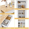 Modern Kitchen Island Wooden Floor Sideboard Buffet Server Cabinet w/ Drawer