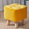 Square Footstool Footrest Pouffe Linen/Velvet/PU Leather Padded Children Seat