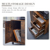 Brown Office Filing Cabinet Mobile Printer Stand File Drawers Wheels Wooden