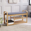 Bamboo Shoe Bench Shoes Storage Rack Organiser Cushion Padded Seat Hallway Stool