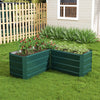 L-Shaped Black Metal Raised Bed Vegetable Flower Garden Planter Trough Grow Box