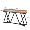 Console Table 55in Entryway Sofa Table Wood Top Metal Frame Hallway Rustic