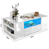High Gloss Coffee Table With Storage 2 Drawer Wooden Living Room RGB LED Lights