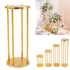 Electroplated Gold Metal Frame Flower Stand Wedding Centerpiece Stage Prop Deco