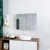 Bathroom Mirror Cabinet with Shelf Storage Double Door Stainless Steel 800×600mm