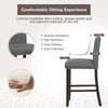 2 Pcs Linen Fabric Upholstered Bar Stools Armless Counter Height Chair Set Grey