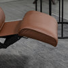 360° Swivel Recliner Chair with Footrest, PU Manual Reclining Armchair, Brown