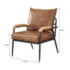 PU Single Sofa Wood Arm Metal Frame Comfort Save Space Office Home Hotel Lounge