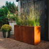 Metal Cube Planter Garden Corten Steel Plant Flowers Pot In & Outdoor Square Box