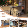 3PCS Bar Table&Chair Set Industrial Pub Table Counter Height Dining Table Grey