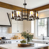 Black Chandeliers Dining Room Light Fixtures 6-Lights Pendant Light Hotel 3000K