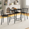 3-Piece Dining Table Set Kitchen Table and Chairs-Black