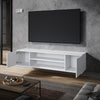 130cm High Gloss White Floating TV Stand Cabinet Unit 2 Door Storage Sideboard
