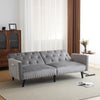 Fabric Sofa Bed 3 Seater Sofa Settee Recliner Couch with Solid Wooden Legs Grey