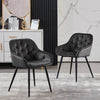 Noble Set of 2 Dining Chairs Velvet Armchairs Upholstered Soft Seat Back Metal
