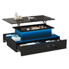 Coffee Table With Storage Lift Top 4 Drawers Wooden Living Room Furniture Black