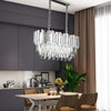 Luxury Rectangular Crystal Chandelier,Silver E14 Dining Room Ceiling Light 80CM