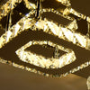 Crystal LED Ceiling Light Modern Square Chrome Lamp Fitting Pendant Chandelier
