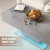High gloss Coffee Table with RGB LED Lights Living Room Cocktail Sofa Table Grey