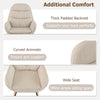 COSTWAY Upholstered Rocking Chair Nursery Glider Rocker w/Padded Backrest-Beige