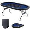 10 Player Oval Foldable Poker Table Casino Blackjack Texa Holdem Table 84"