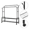 Metal Clothes Rail Double Pole Coat Rack Garment Rack Hanger Shoes Storage Shelf