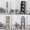 Modern Display Tall Cabinet Bookcase Shelving Units with LED Light 3 Glass Shelf