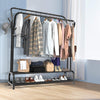 Heavy Duty Double Clothes Rail Rack Garment Hanging Display Stand Shoes Shelves
