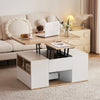 LIFT TOP COFFEE TABLE WITH 2 DRAWERS STORAGE UND TEA TABLE DESK FOR LIVING ROOM