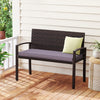 Metal Frame Outdoor Chair with Backrest & Armrests-Gray
