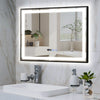 Illuminated Bathroom Mirror LED Light Demister Touch Sensor Time Display