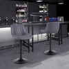 Ralex-chair Bar Stool Set of 2, Swivel Barstools with Back,PU Leather Grey