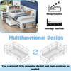 Single Bed with Bookcase Multifunctional Wooden Bed Frame with Drawer Storage