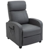 Recliner Chair Faux Leather Massage Reclining Armchair with Padded Backrest