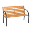 Wooden Garden Bench Seat Steel Wood Balcony Outdoor Weatherproof Furniture New
