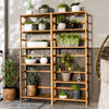 6 Tier Bamboo Bookshelf Bathroom Kitchen Storage Rack W/ Adjustable Shelf