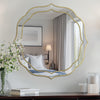 Luxury Accent Wall Art Mirror 80cm Large Decor Mirror with Gold Beveled Frame UK