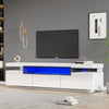 Modern 70 inch TV Stand Media Console Table Cabinet w/ Storage Drawer LED Light