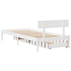 Bed Frame with Drawers White 90x190 Solid Wood Pine E4R3