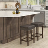 Set of 2 Bar Stools Upholstered Counter Height Saddle Stools PU Leather 60cm