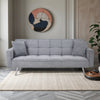 3 Seater Click Clack Sofa Bed Upholstered Fabric Recliner Settee Couch w/Pillows